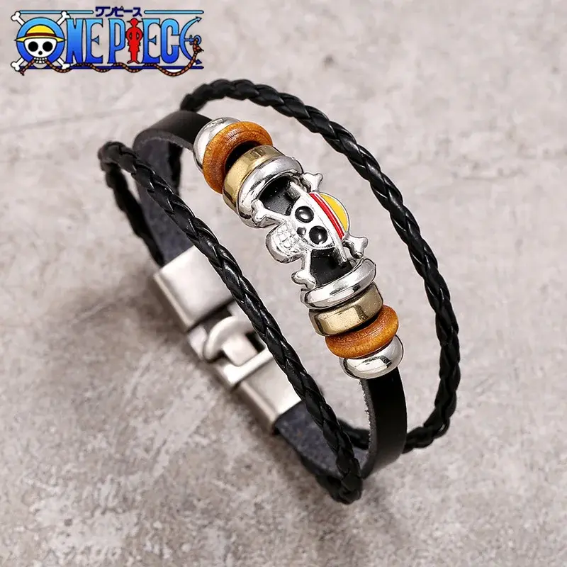 Bracelet Onepiece Luffy tissé cuir