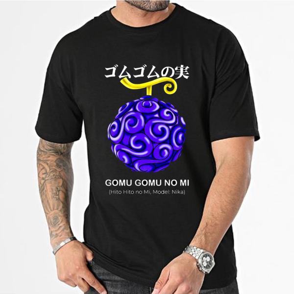 T-shirt Noir Unisexe gomu gomu no mi