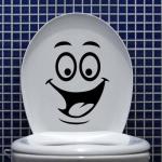 Stickers Smiley Visage Drôle vinyle Toilette Salle De Bain Siège autocollant