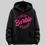 Sweat a capuche Hoodie Noir Barbie Fan enfant