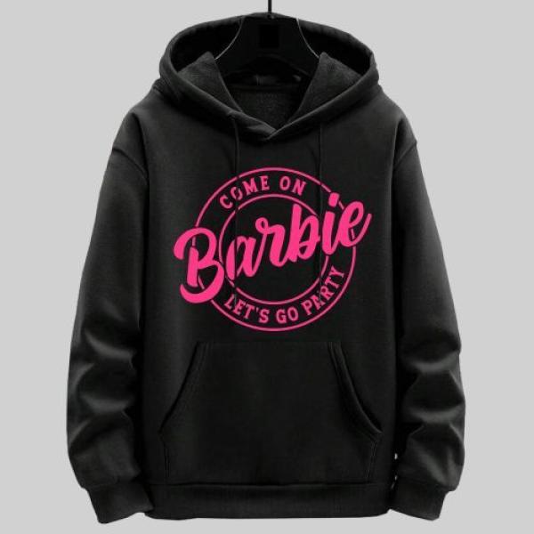 Sweat a capuche Hoodie Noir Barbie Fan enfant