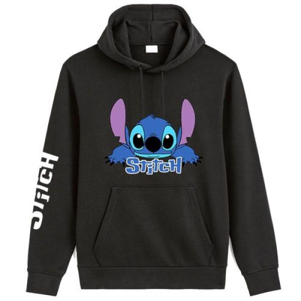Sweat-shirt à capuche Hoodie Stitch Fun Noir