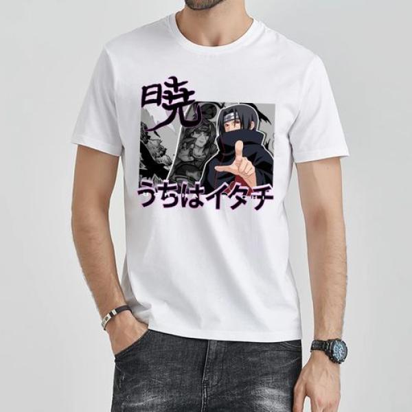 t shirt unisex Blanc Itachi Uchiha Otaku V2